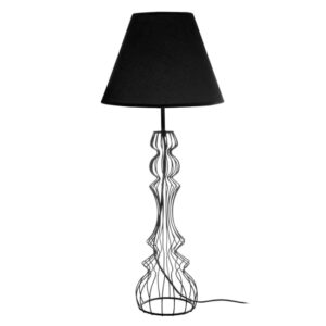 Chicoya Black Fabric Shade Table Lamp With Metal Wire Base