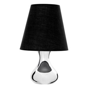 Nellstrom Black Fabric Shade Table Lamp With Chrome Metal Base