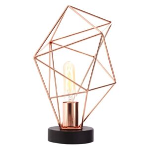 Wyrato Copper Wire Frame Table Lamp With Matte Black Base