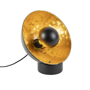 Industrial table lamp black with golden inside - Magna Eglip