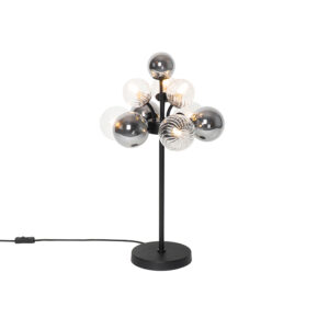 Table lamp black with smoke and clear glass 6 lights - Bonnie