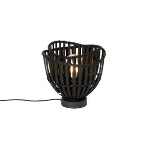 Oriental table lamp black bamboo - Pua