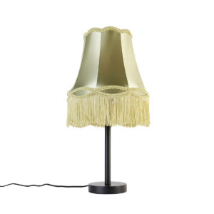 Classic table lamp black with granny shade green 30 cm - Simplo