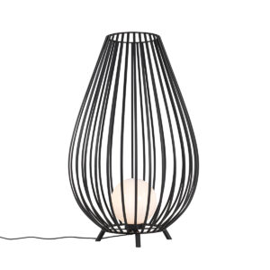Design floor lamp black with opal 110 cm - Angela
